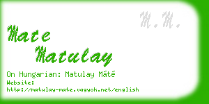 mate matulay business card