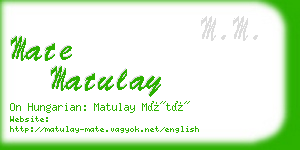 mate matulay business card